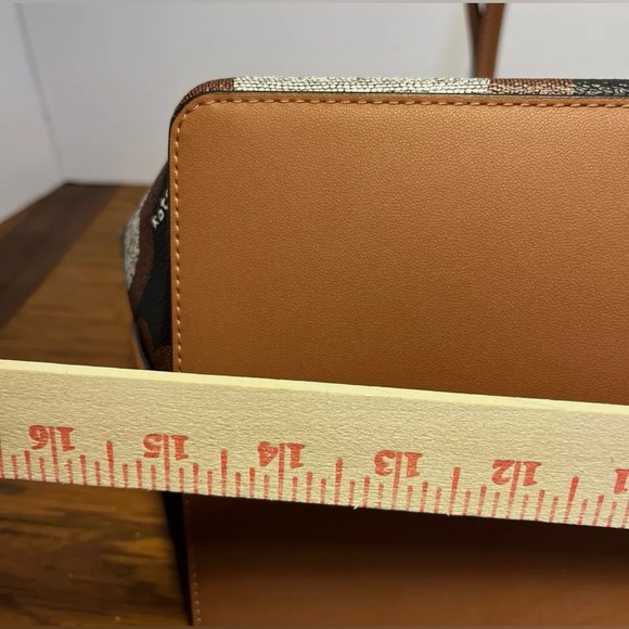 🔥NWT Kate Spade ♠️ Flower Monogram Sutton Oversized Tote Black/Brown w/Pouch - Picture 14 of 15